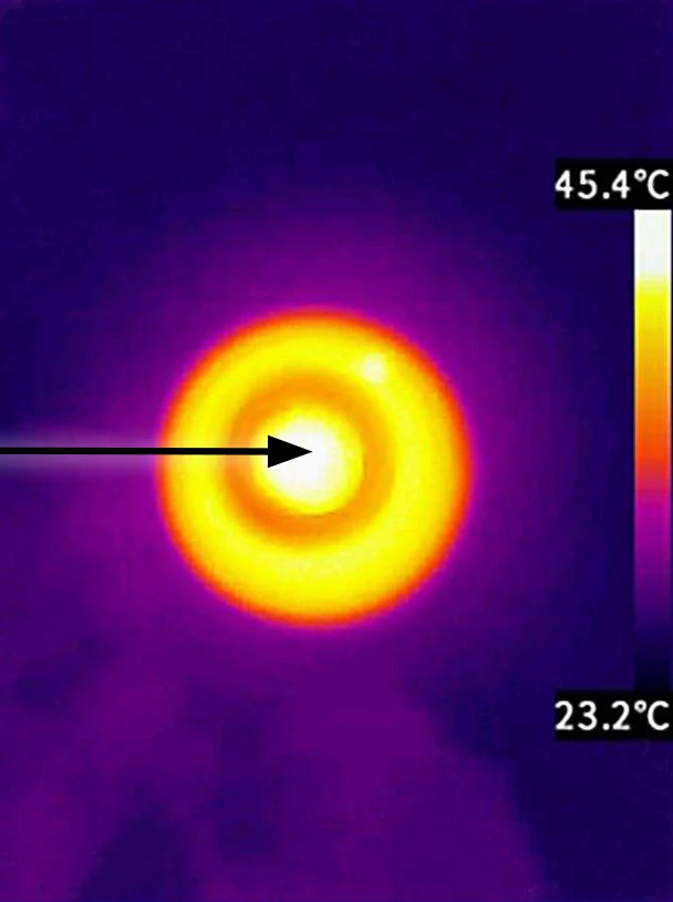 Thermogram, reactants without a waveguide